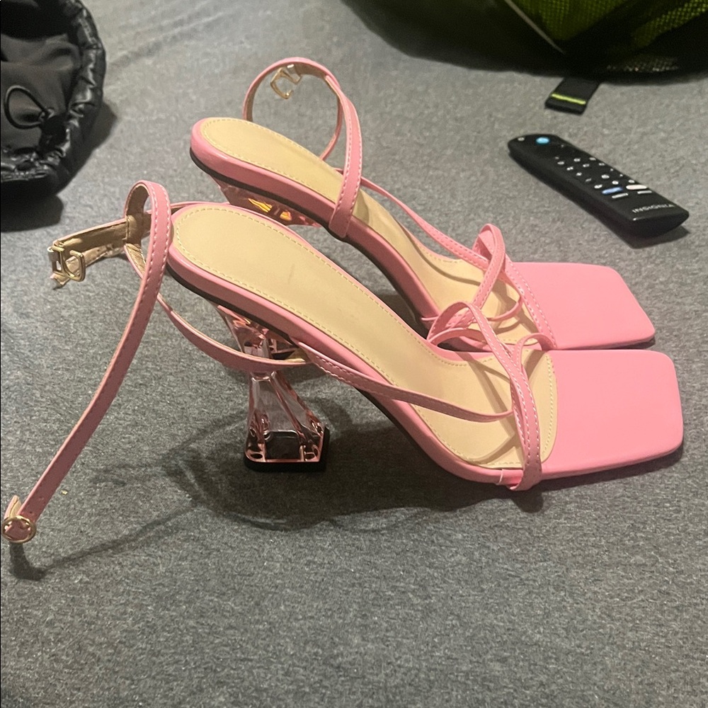 Elegant Pink Strappy Heels